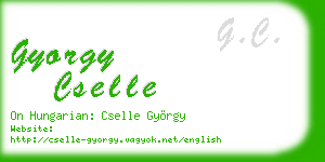 gyorgy cselle business card